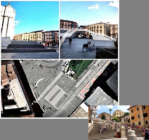 Escalinata-graderio en la plaza de Portugalete