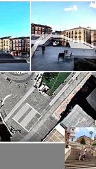 Escalinata-graderio en la plaza de Portugalete