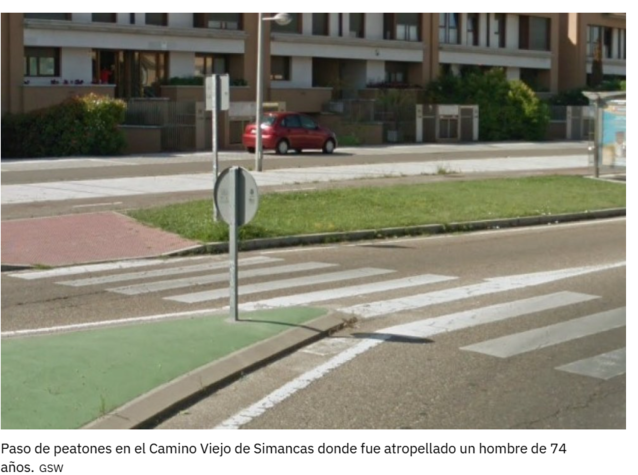 Cruce Camino Viejo de Simancas con calle José Velicia.