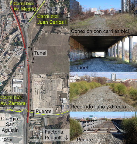 Carril bici por la antigua vía de Ariza
